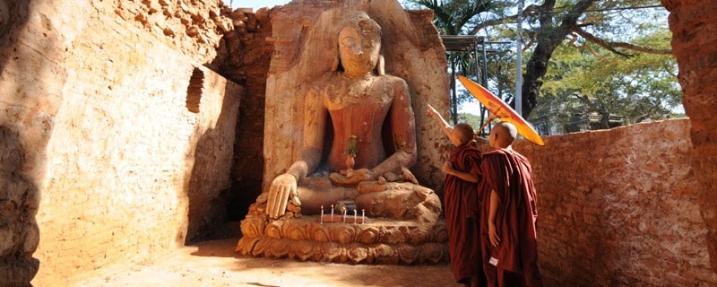 Bagan Pagoda and two novices